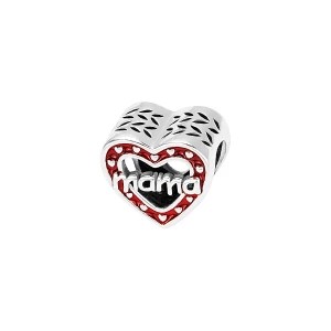 Zdjęcie produktu Beads srebrny pokryty czerwoną emalią - serce - Dots Dots - Biżuteria YES