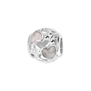 Zdjęcie produktu Beads srebrny z masą perłową - serca - Dots Dots - Biżuteria YES