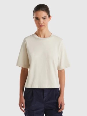 Zdjęcie produktu Benetton, 100% Cotton Boxy Fit T-shirt, size L, Beige, Women United Colors of Benetton