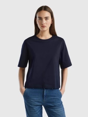 Zdjęcie produktu Benetton, 100% Cotton Boxy Fit T-shirt, size S, Dark Blue, Women United Colors of Benetton