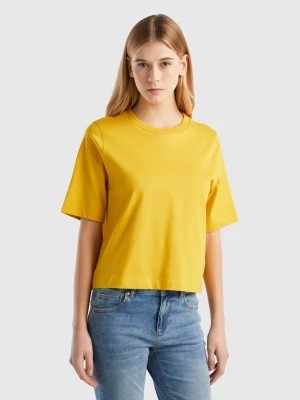 Zdjęcie produktu Benetton, 100% Cotton Boxy Fit T-shirt, size XS, Yellow, Women United Colors of Benetton
