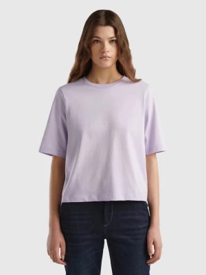 Zdjęcie produktu Benetton, 100% Cotton Boxy Fit T-shirt, size XXS, Lilac, Women United Colors of Benetton