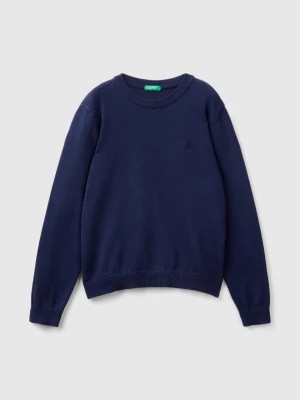 Zdjęcie produktu Benetton, 100% Cotton Crew Neck Sweater, size 2XL, Dark Blue, Kids United Colors of Benetton