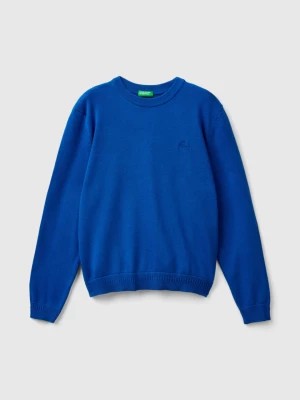 Zdjęcie produktu Benetton, 100% Cotton Crew Neck Sweater, size L, Bright Blue, Kids United Colors of Benetton