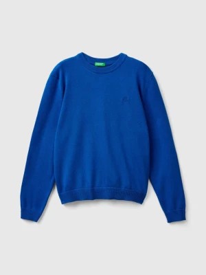 Zdjęcie produktu Benetton, 100% Cotton Crew Neck Sweater, size M, Bright Blue, Kids United Colors of Benetton