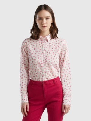 Zdjęcie produktu Benetton, 100% Cotton Patterned Shirt, size L, Creamy White, Women United Colors of Benetton