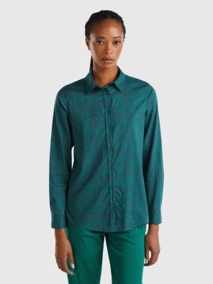 Zdjęcie produktu Benetton, 100% Cotton Patterned Shirt, size XL, Dark Green, Women United Colors of Benetton