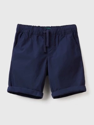 Zdjęcie produktu Benetton, 100% Cotton Shorts With Drawstring, size 104, Dark Blue, Kids United Colors of Benetton