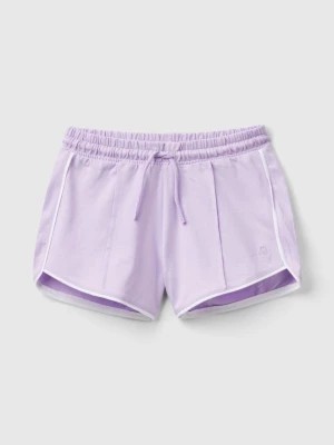 Zdjęcie produktu Benetton, 100% Cotton Shorts With Drawstring, size 2XL, Lilac, Kids United Colors of Benetton