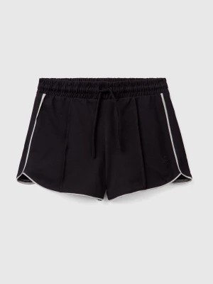 Zdjęcie produktu Benetton, 100% Cotton Shorts With Drawstring, size M, Black, Kids United Colors of Benetton
