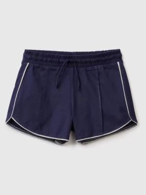 Zdjęcie produktu Benetton, 100% Cotton Shorts With Drawstring, size M, Dark Blue, Kids United Colors of Benetton