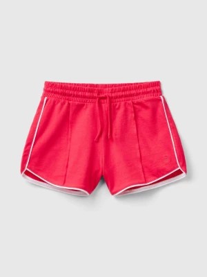 Zdjęcie produktu Benetton, 100% Cotton Shorts With Drawstring, size M, Fuchsia, Kids United Colors of Benetton