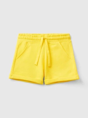 Zdjęcie produktu Benetton, 100% Cotton Sweat Shorts, size L, Yellow, Kids United Colors of Benetton
