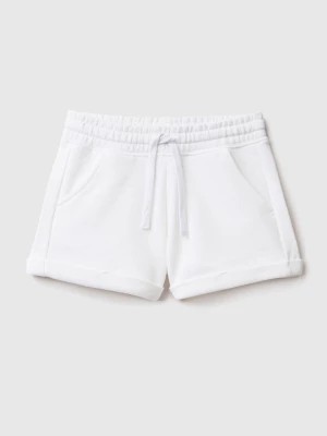 Zdjęcie produktu Benetton, 100% Cotton Sweat Shorts, size M, White, Kids United Colors of Benetton