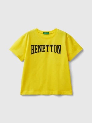 Zdjęcie produktu Benetton, 100% Cotton T-shirt With Logo, size 104, Yellow, Kids United Colors of Benetton