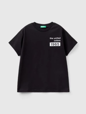 Zdjęcie produktu Benetton, 100% Cotton T-shirt With Logo, size 2XL, Black, Kids United Colors of Benetton