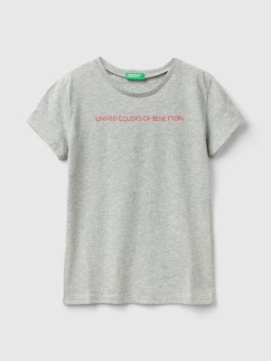 Zdjęcie produktu Benetton, 100% Cotton T-shirt With Logo, size 3XL, Light Gray, Kids United Colors of Benetton