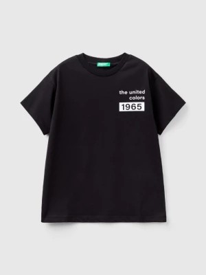 Zdjęcie produktu Benetton, 100% Cotton T-shirt With Logo, size L, Black, Kids United Colors of Benetton