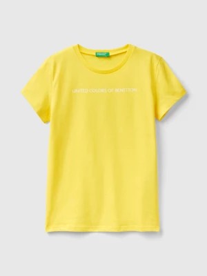 Zdjęcie produktu Benetton, 100% Cotton T-shirt With Logo, size S, Yellow, Kids United Colors of Benetton