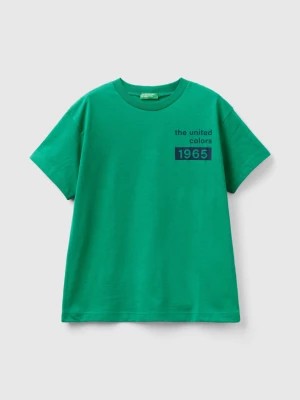Zdjęcie produktu Benetton, 100% Cotton T-shirt With Logo, size XL, Green, Kids United Colors of Benetton