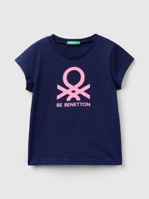 Zdjęcie produktu Benetton, 100% Cotton T-shirt With Print, size 104, Dark Blue, Kids United Colors of Benetton