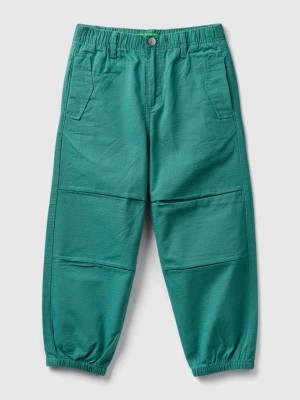 Zdjęcie produktu Benetton, 100% Cotton Trousers With Cuts, size L, Light Green, Kids United Colors of Benetton