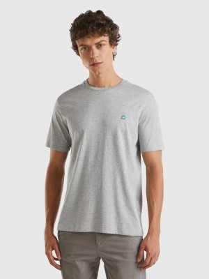 Zdjęcie produktu Benetton, 100% Organic Cotton Basic T-shirt, size M, Light Gray, Men United Colors of Benetton