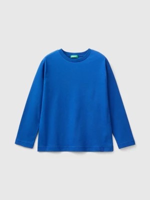 Zdjęcie produktu Benetton, 100% Organic Cotton Crew Neck T-shirt, size 2XL, Bright Blue, Kids United Colors of Benetton