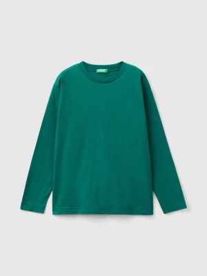 Zdjęcie produktu Benetton, 100% Organic Cotton Crew Neck T-shirt, size 2XL, Dark Green, Kids United Colors of Benetton