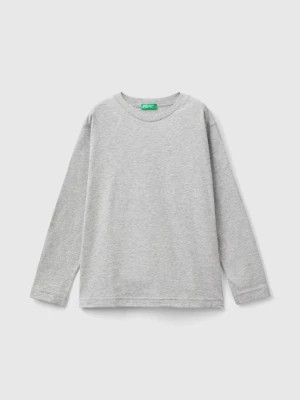 Zdjęcie produktu Benetton, 100% Organic Cotton Crew Neck T-shirt, size 2XL, Light Gray, Kids United Colors of Benetton