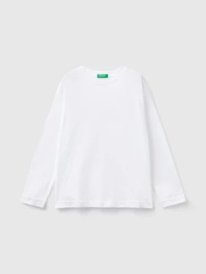 Zdjęcie produktu Benetton, 100% Organic Cotton Crew Neck T-shirt, size 2XL, White, Kids United Colors of Benetton