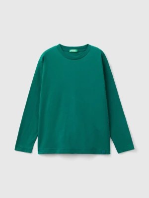 Zdjęcie produktu Benetton, 100% Organic Cotton Crew Neck T-shirt, size L, Dark Green, Kids United Colors of Benetton
