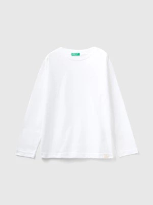 Zdjęcie produktu Benetton, 100% Organic Cotton Crew Neck T-shirt, size L, White, Kids United Colors of Benetton