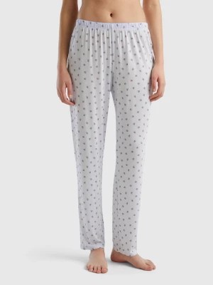 Zdjęcie produktu Benetton, 3/4 Floral Bottoms In Sustainable Viscose, size M, White, Women United Colors of Benetton