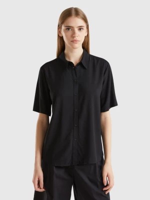 Zdjęcie produktu Benetton, 3/4 Sleeve Shirt In Sustainable Viscose, size L, Black, Women United Colors of Benetton