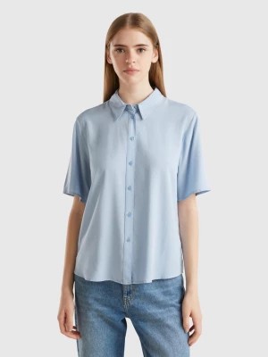 Zdjęcie produktu Benetton, 3/4 Sleeve Shirt In Sustainable Viscose, size M, Sky Blue, Women United Colors of Benetton