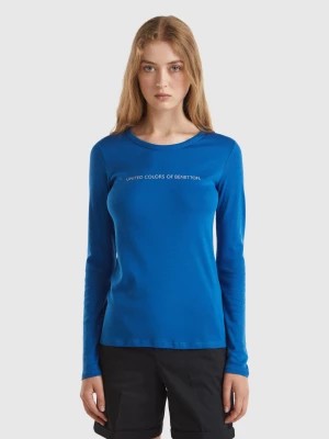 Zdjęcie produktu Benetton, Air Force Blue Long Sleeve T-shirt In 100% Cotton, size S, Air Force Blue, Women United Colors of Benetton