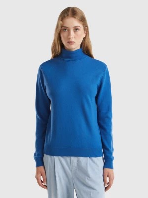 Zdjęcie produktu Benetton, Air Force Blue Turtleneck In Pure Merino Wool, size XL, Air Force Blue, Women United Colors of Benetton