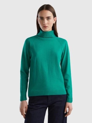 Zdjęcie produktu Benetton, Aqua Green Turtleneck Sweater In Cashmere And Wool Blend, size S, Aqua, Women United Colors of Benetton