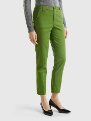 Zdjęcie produktu Benetton, Army Green Slim Fit Cotton Chinos, size , Military Green, Women United Colors of Benetton