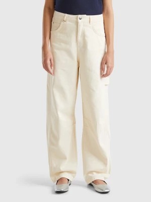 Zdjęcie produktu Benetton, Baggy Fit Trousers, size 32, Creamy White, Women United Colors of Benetton