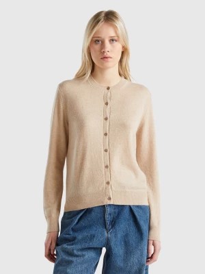 Zdjęcie produktu Benetton, Beige Cardigan In Pure Cashmere, size L, Beige, Women United Colors of Benetton