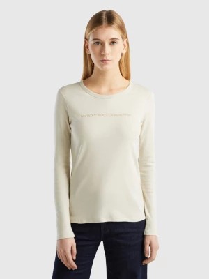 Zdjęcie produktu Benetton, Beige Long Sleeve T-shirt In 100% Cotton, size XS, Beige, Women United Colors of Benetton