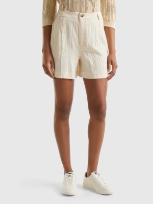 Zdjęcie produktu Benetton, Bermuda Shorts In Sustainable Viscose Blend, size , Beige, Women United Colors of Benetton