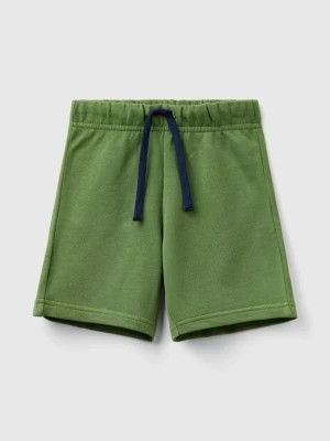 Zdjęcie produktu Benetton, Bermudas In 100% Organic Cotton Sweat, size 110, Military Green, Kids United Colors of Benetton
