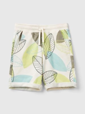 Zdjęcie produktu Benetton, Bermudas With Leaf Print, size 2XL, Creamy White, Kids United Colors of Benetton