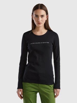 Zdjęcie produktu Benetton, Black 100% Cotton Long Sleeve T-shirt, size L, Black, Women United Colors of Benetton