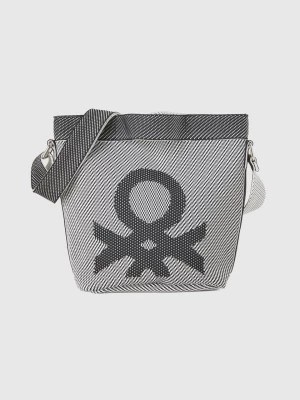 Zdjęcie produktu Benetton, Black And White Bucket Bag, size OS, Black, Women United Colors of Benetton