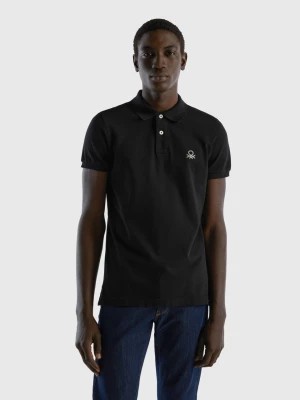 Zdjęcie produktu Benetton, Black Slim Fit Polo, size M, Black, Men United Colors of Benetton