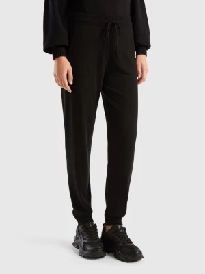 Zdjęcie produktu Benetton, Black Sporty Trousers In Cashmere Blend, size S, Black, Women United Colors of Benetton